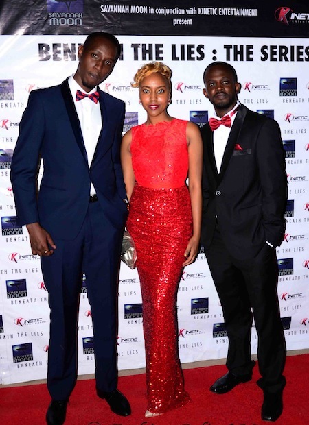 Actors Isaac Muhesi, Suzan Nava and Micheal Wawuyo came dressed for the event at Acacia Mall.