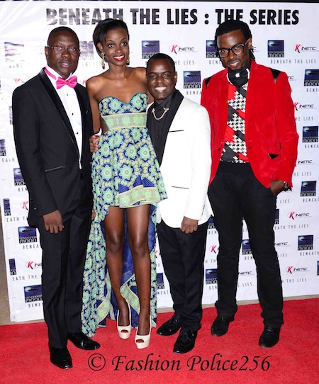 Actress Hellen Lukoma  with fans at the premiere party.